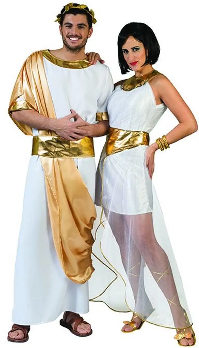 Espa Romeinse Godinnenjurk - XXL/XXXL - Wit/Goud