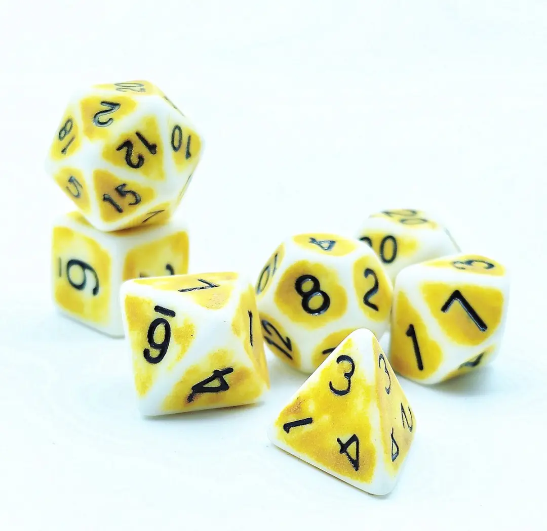 Lapi Toys D&D Polydice Set 7 Stuks - Geel
