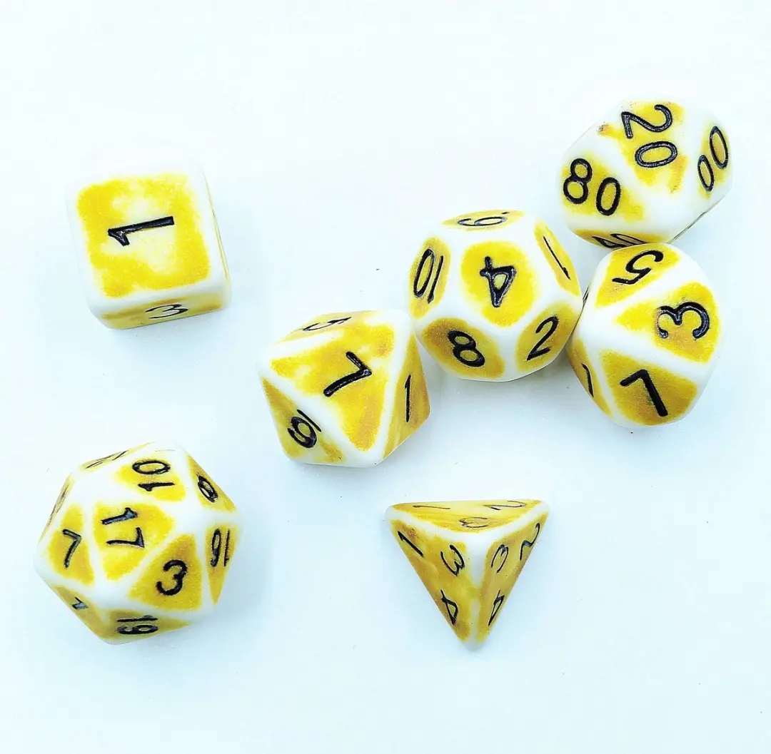 Lapi Toys D&D Polydice Set 7 Stuks - Geel
