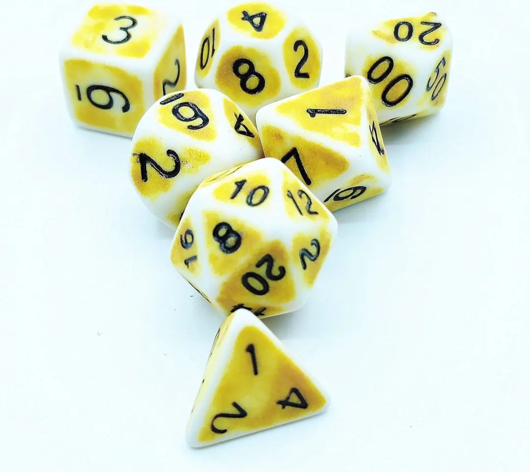 Lapi Toys D&D Polydice Set 7 Stuks - Geel