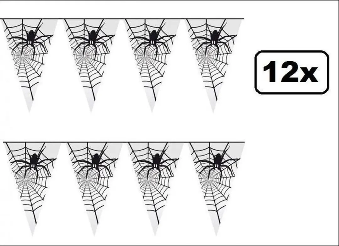 Espa Horror Vlaggenlijn Spin 6m - 12 Stuks Wit