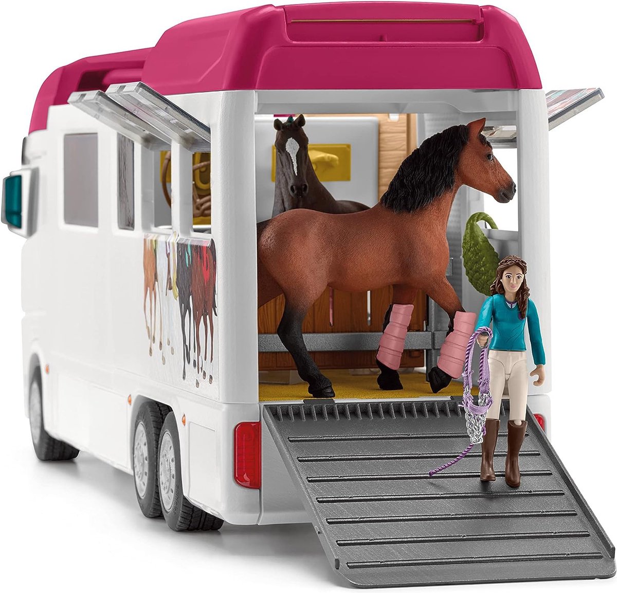 Schleich Horse Club - Paardentransportwagen, paardentransporter + accessoires 5+