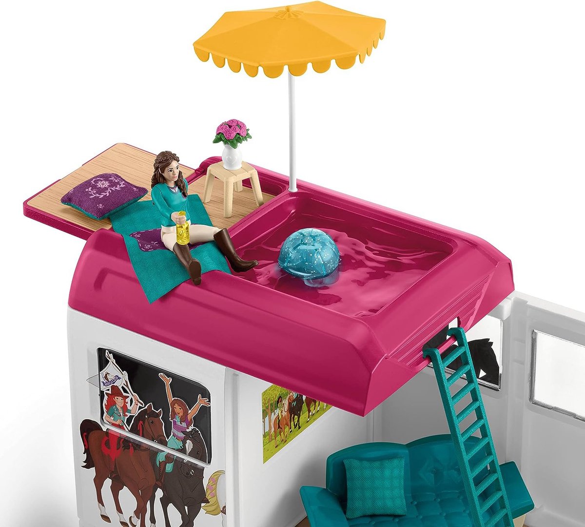 Schleich Horse Club - Paardentransportwagen, paardentransporter + accessoires 5+