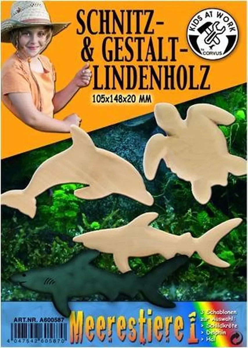 Kids at Work Snijhout Zeedieren Sjabloon 15x10cm A600587 - 2 Stuks - afbeelding 5 van 5