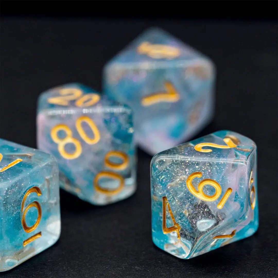Lapi Toys D&D Dobbelstenen Set 7 Stuks - Blauw/Transparant