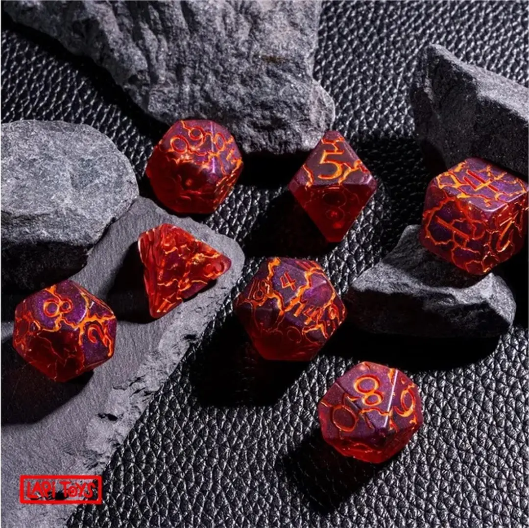 Lapi Toys DnD Polydice Set 7 Stuks - Paars/Oranje