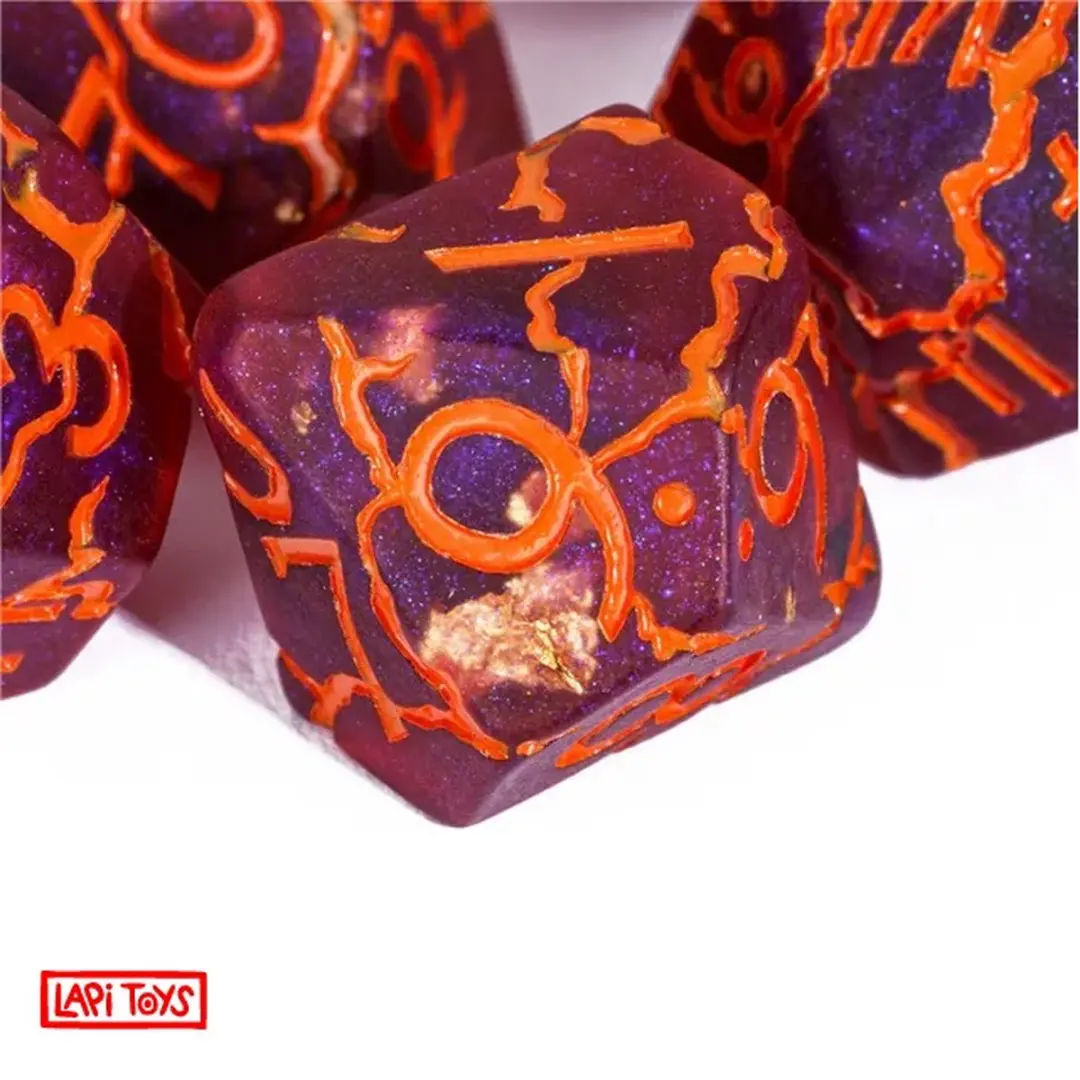 Lapi Toys DnD Polydice Set 7 Stuks - Paars/Oranje