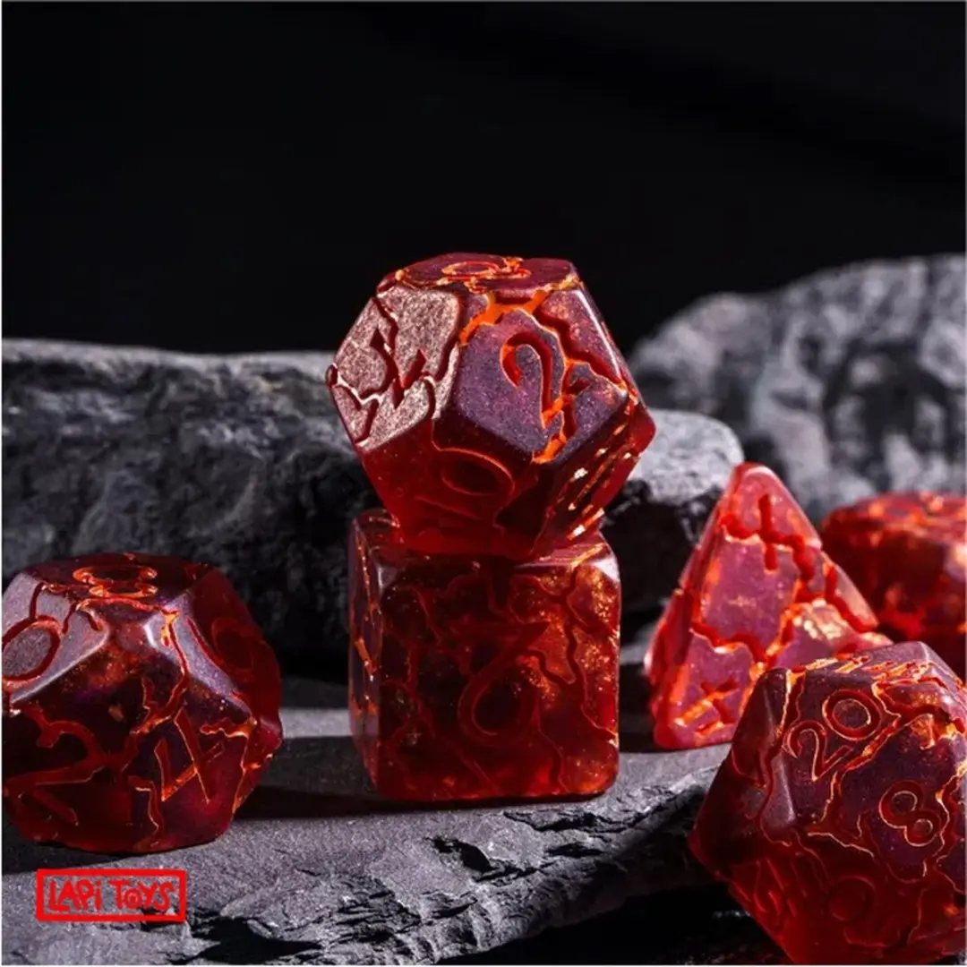 Lapi Toys DnD Polydice Set 7 Stuks - Paars/Oranje