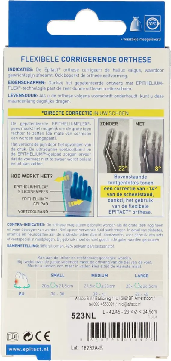 Epitact Hallux Valgus Orthese XL - 1 Stuks