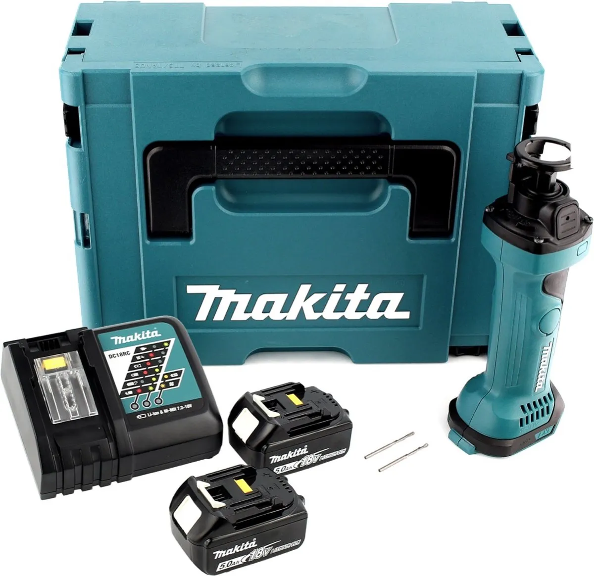 Makita DCO 180 RTJ Accu-Rotatiesnijder 18V - 2x 5,0Ah + Oplader + Makpac
