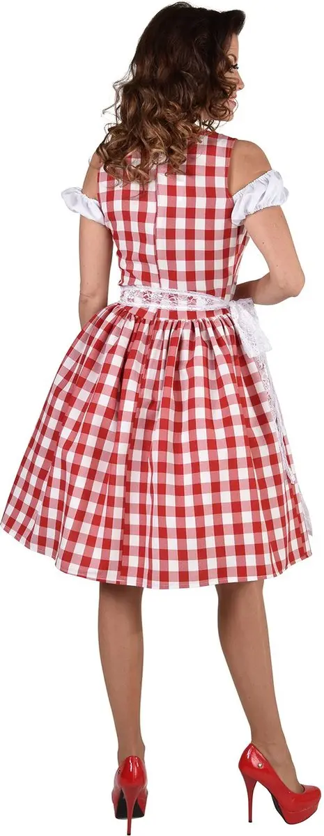 Espa Dirndl Rosie Knielang - XL - Rood/Wit