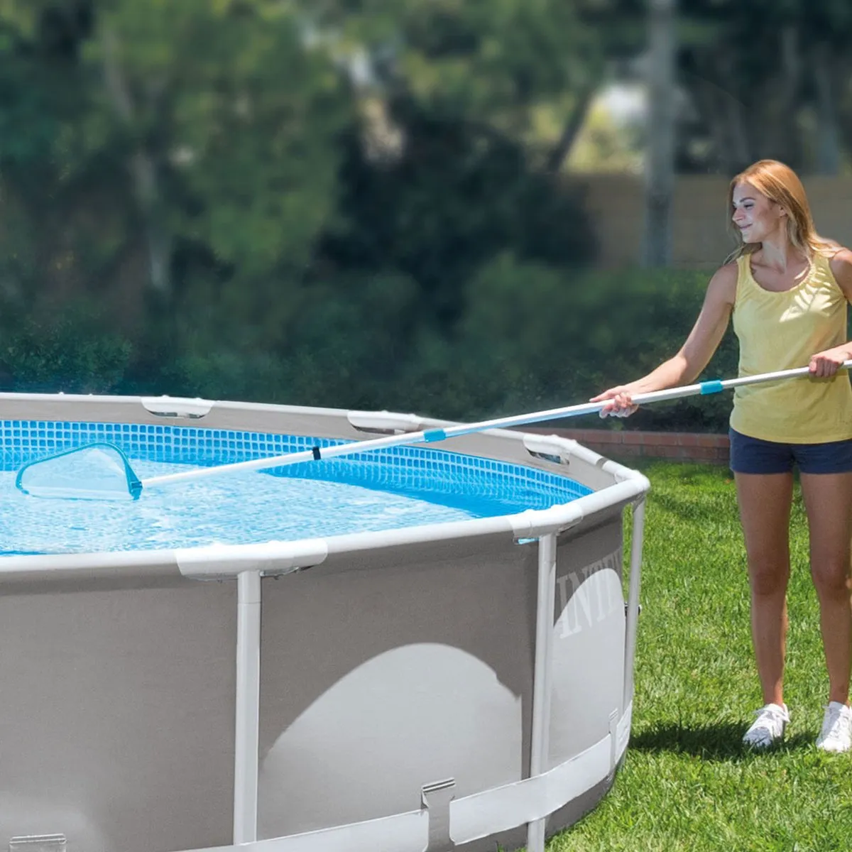 Intex Zwembadoppervlakteschep 239cm - Blauw