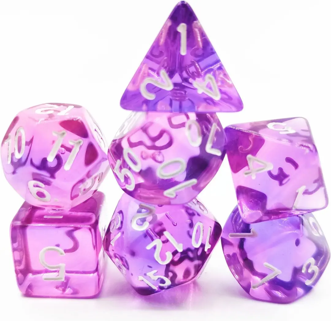 Lapi Toys DnD Polydice Acryl Set - 7 Stuks - Paars