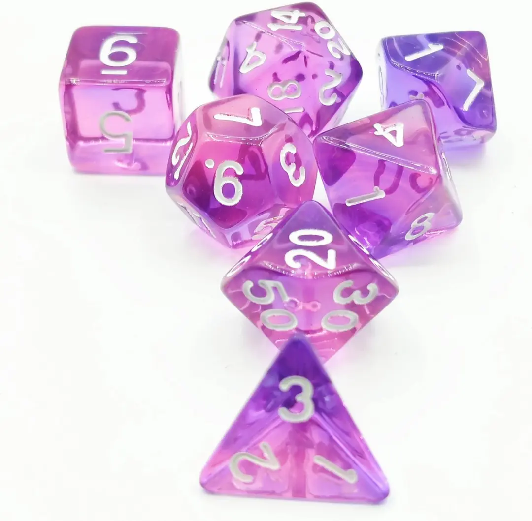 Lapi Toys DnD Polydice Acryl Set - 7 Stuks - Paars