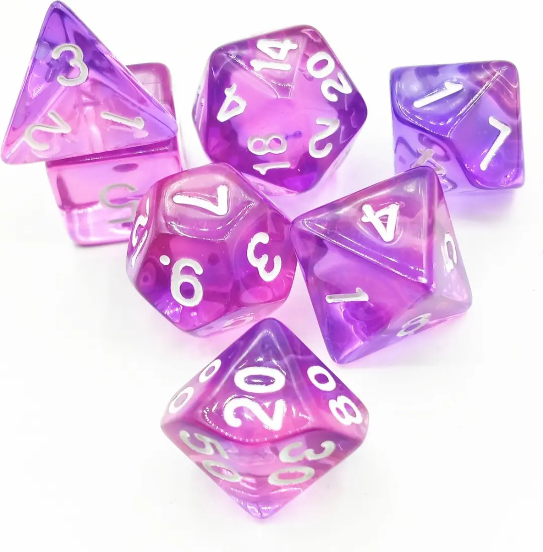 Lapi Toys DnD Polydice Acryl Set - 7 Stuks - Paars