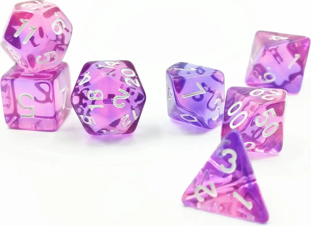 Lapi Toys DnD Polydice Acryl Set - 7 Stuks - Paars