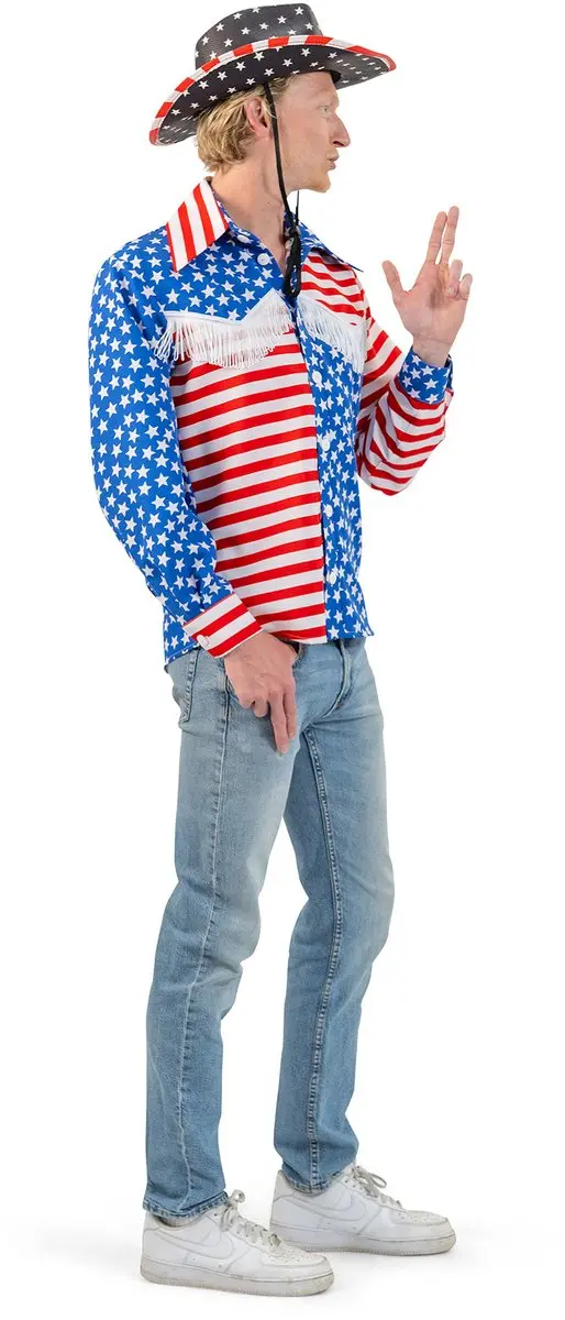 Shirt Amerika vlag heren