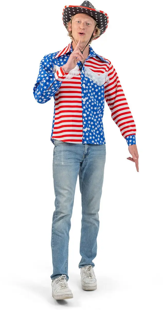 Shirt Amerika vlag heren