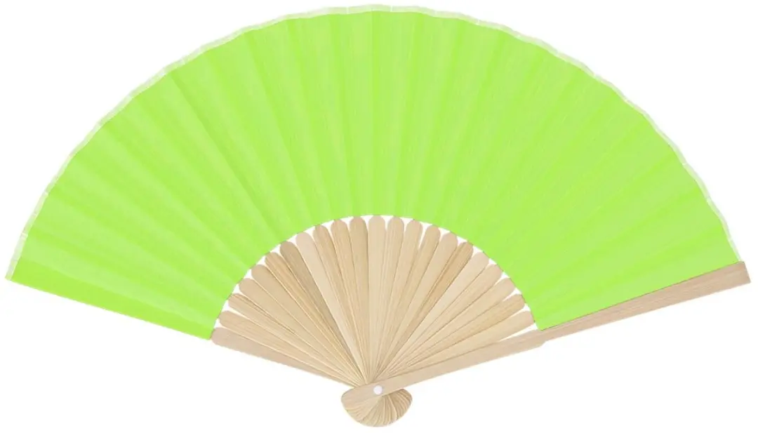 Bellatio Design Spaanse Waaier - 4 Stuks - Limegroen - 38x21cm