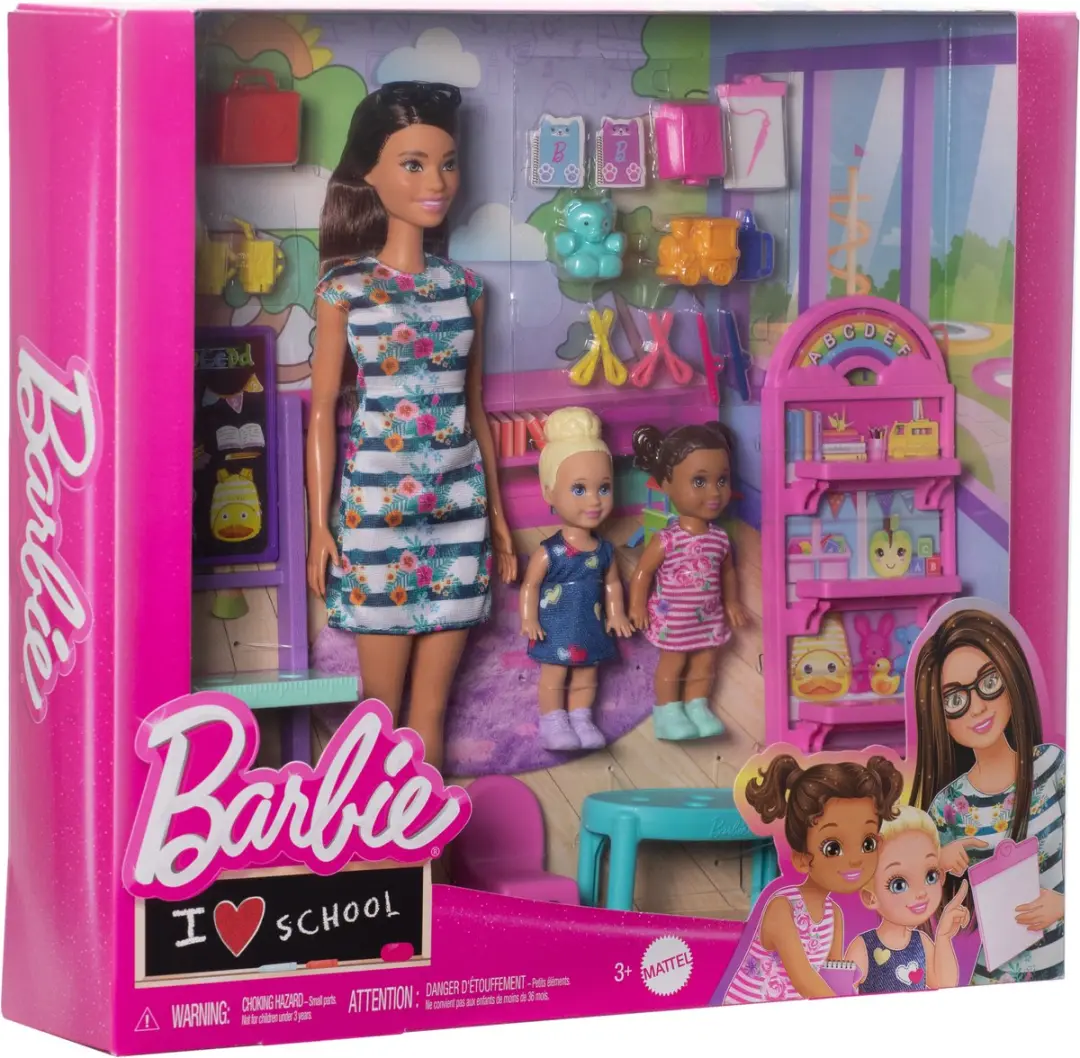 Barbie Dol op School Speelset - 1 Pop + 2 Kleine Poppen - Meerkleurig - afbeelding 6 van 6