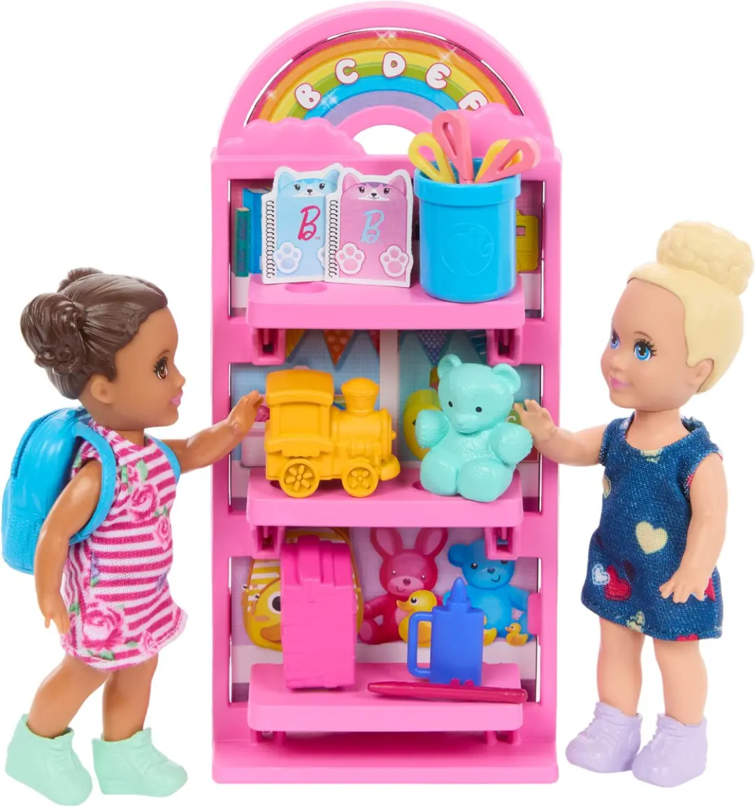 Barbie Dol op School Speelset - 1 Pop + 2 Kleine Poppen - Meerkleurig