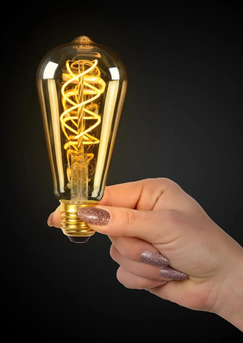 Lucide ST64 LED Filamentlamp 4,9W 2200K - E27 - Amber