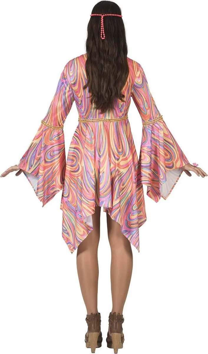 Espa Hippie Flo Psychodelic Jurk - Maat 44/46 - Regenboog/Rozekleurig