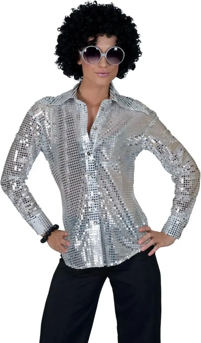 Espa Zilverkleurige Disco Blouse - L - Lovery