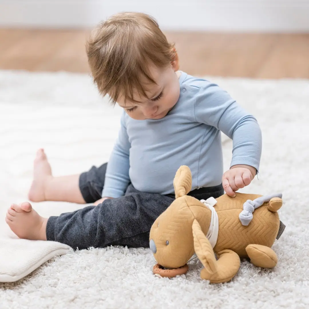 Nattou Hond Charlie Muziekknuffel - Karamel - 20 cm