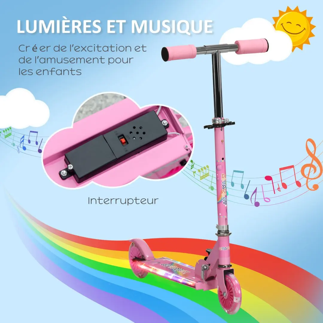 Homcom Kinderstep Metaal 67x32x78cm - Roze