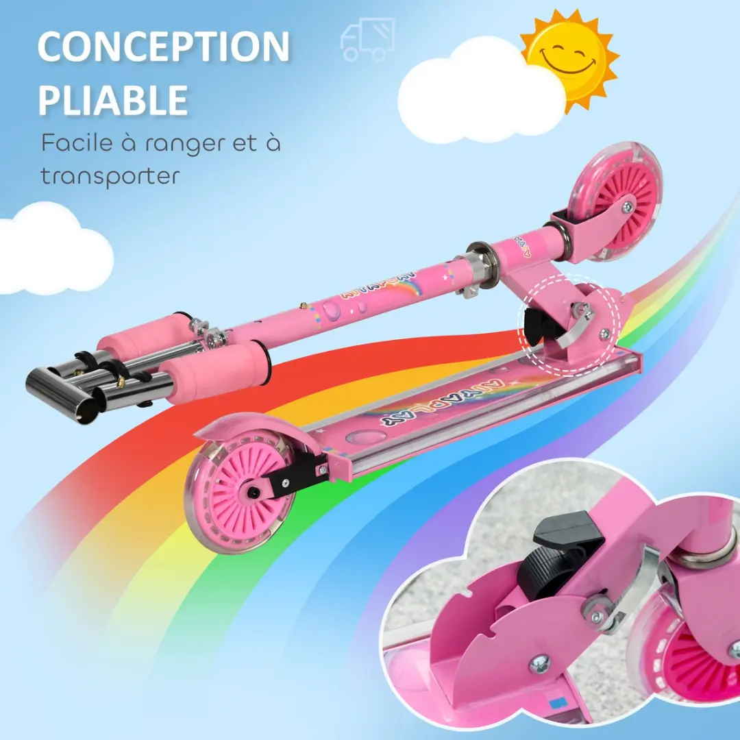 Homcom Kinderstep Metaal 67x32x78cm - Roze