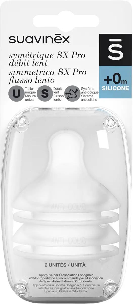 Suavinex SX Pro Flesspenen Symmetrisch Slow Flow - 2 Stuks