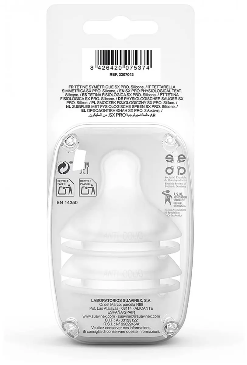 Suavinex SX Pro Flesspenen Symmetrisch Slow Flow - 2 Stuks