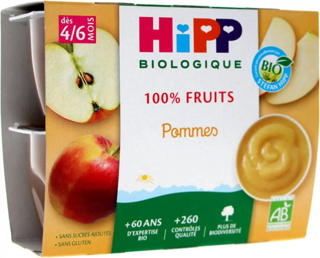 HiPP Biologische Appelmoes 4 Potten