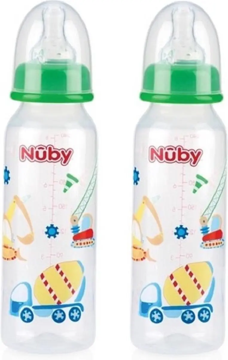 Nûby Babyfles 240ml - 2 Stuks Groen