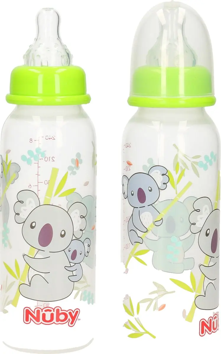 Nûby Babyfles 240ml - 2 Stuks Groen