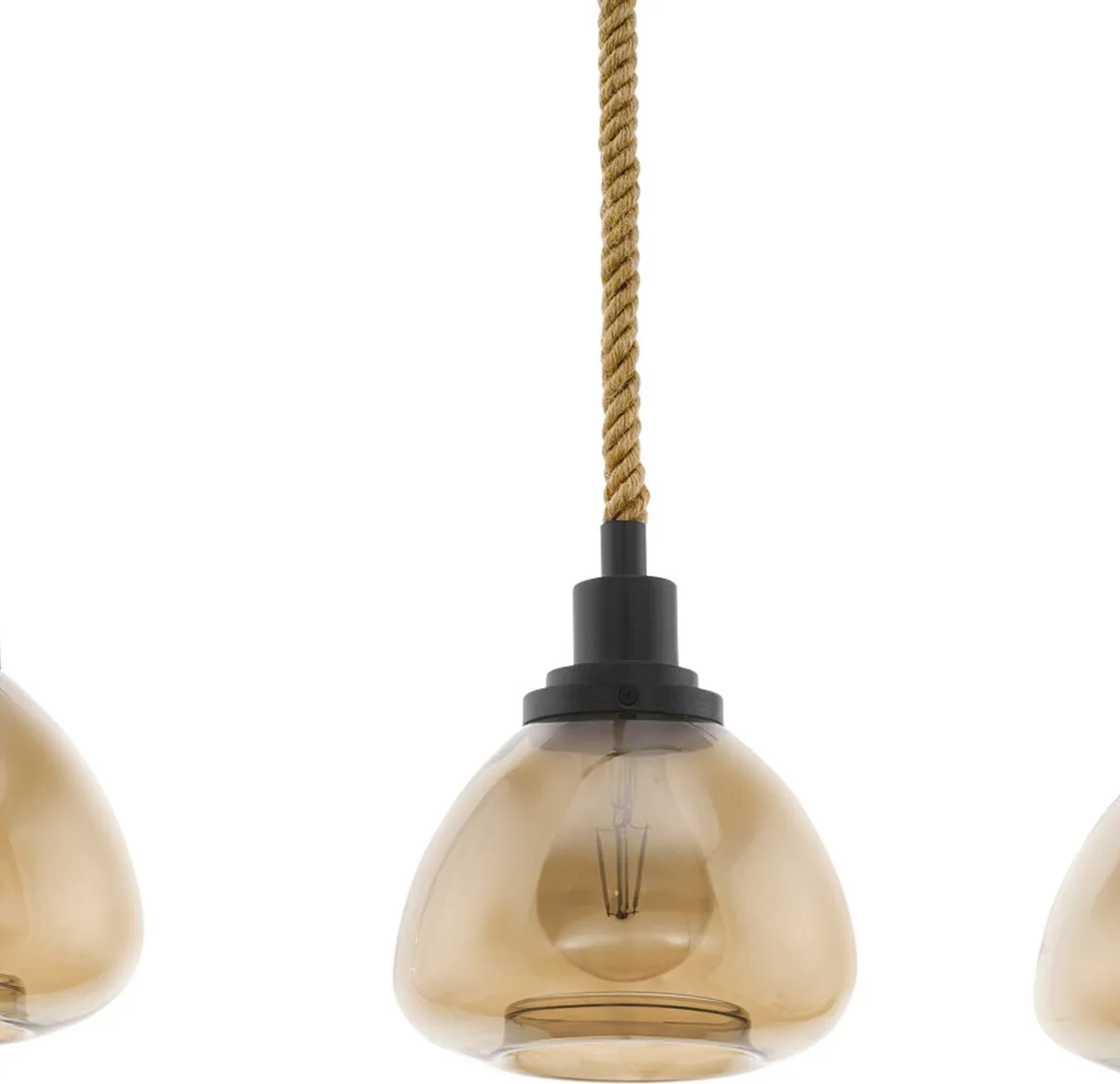 Eglo Rampside Hanglamp 6x E27 - Zwart