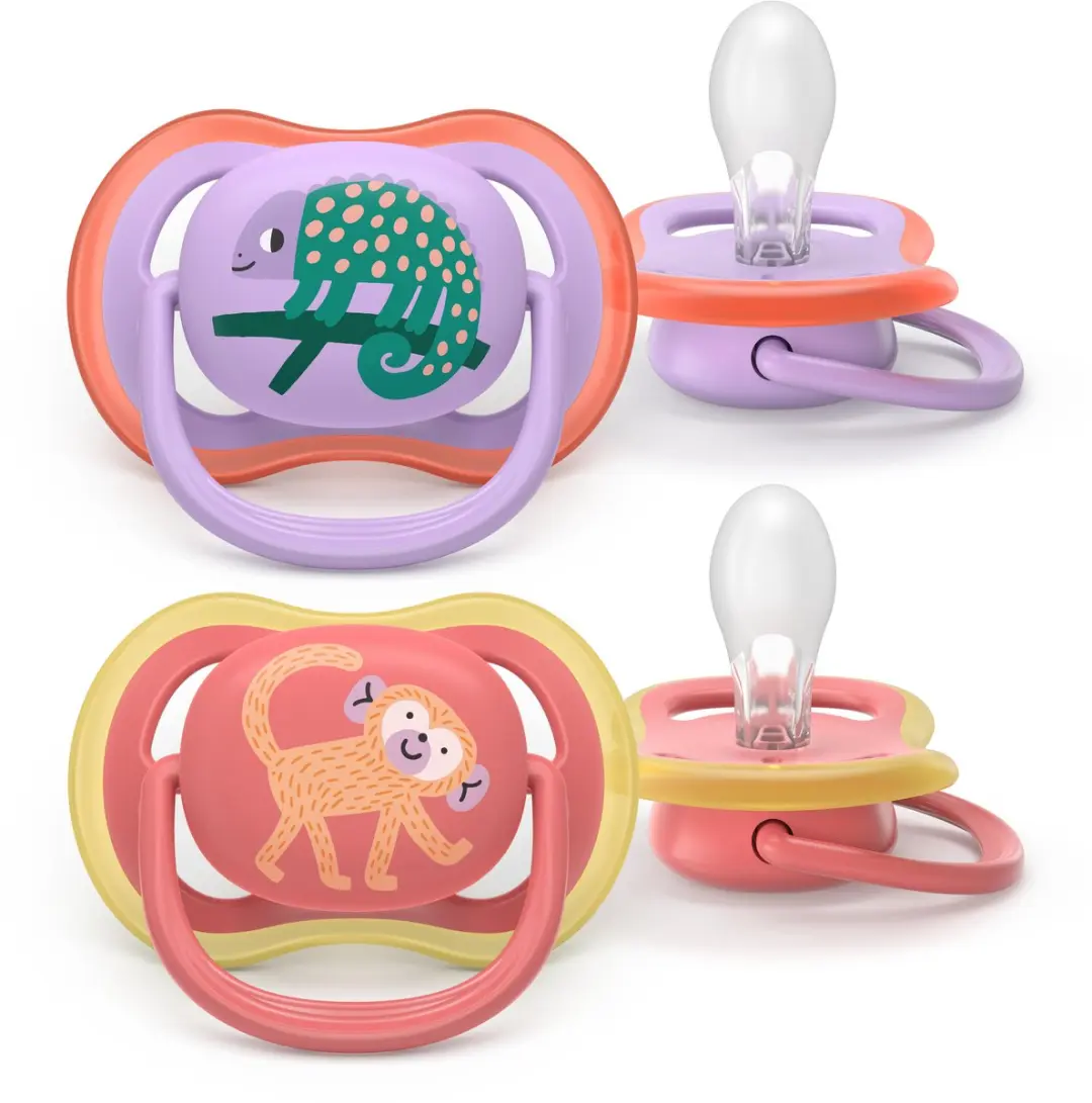 Philips Avent Ultra Air Fopspeen SCF349/47 - 2 Stuks - Oranje/Lila