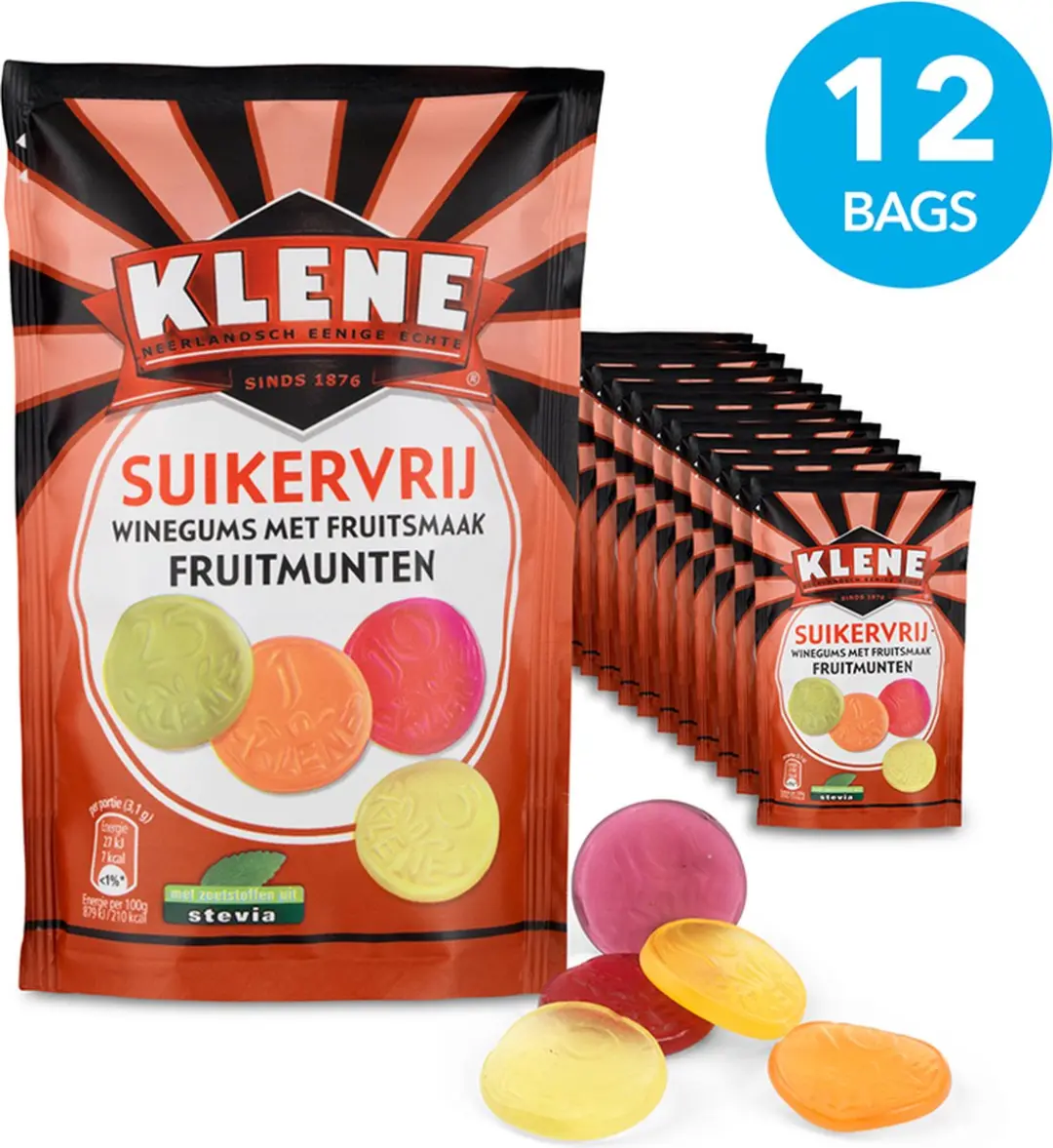 Klene Suikervrije Fruitmunten 110g