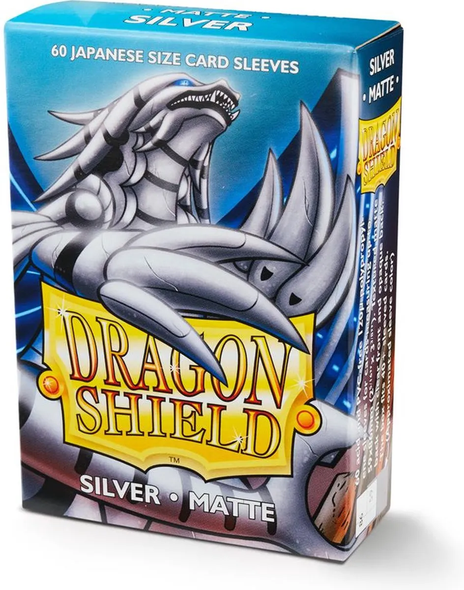 Asmodee Dragon Shield Card Sleeves Japanese Matte Silver - 60 Stuks