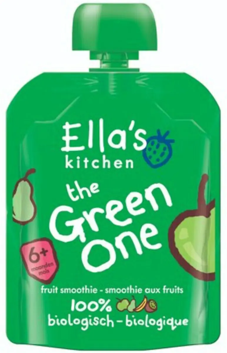 Ella’s Kitchen Knijpzakje Fruit Smoothie 6+ Appel Peer Banaan Kiwi - 6x90g