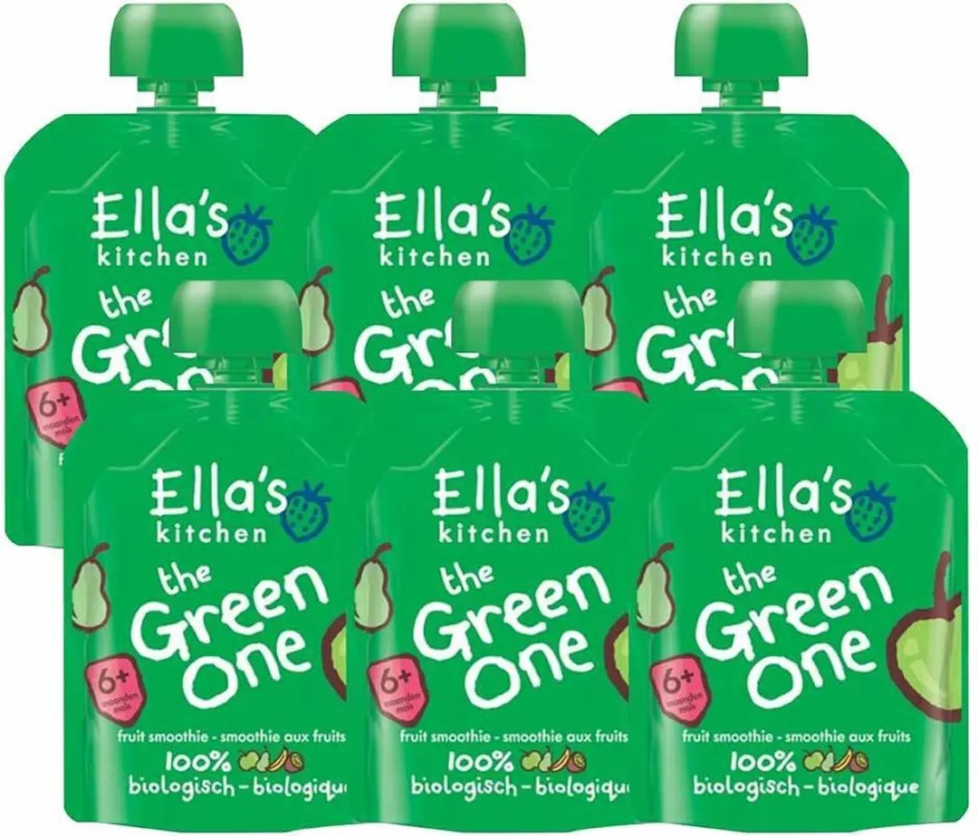 Ella’s Kitchen Knijpzakje Fruit Smoothie 6+ Appel Peer Banaan Kiwi - 6x90g