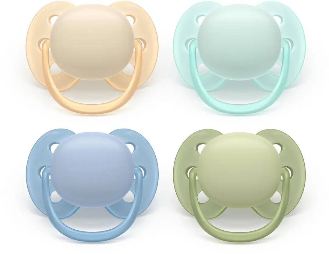 Philips Avent Ultra Soft SCF091/50 Fopspenen 4 Stuks - o.a. Oranje/Lichtblauw/Blauw/ Groen
