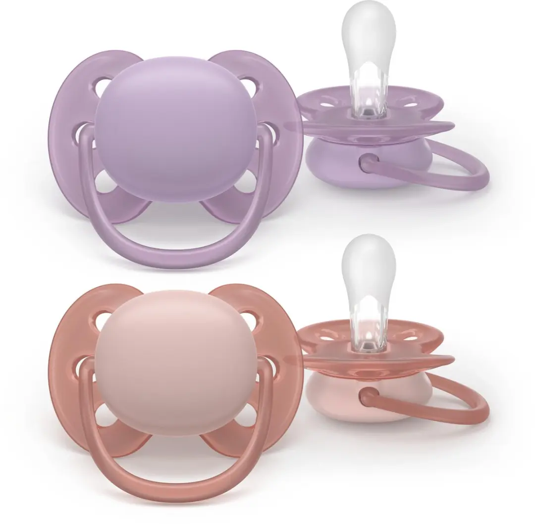 Philips Avent Ultra Soft SCF091/43 Fopspeen - 2 Stuks - Paars/Bruin