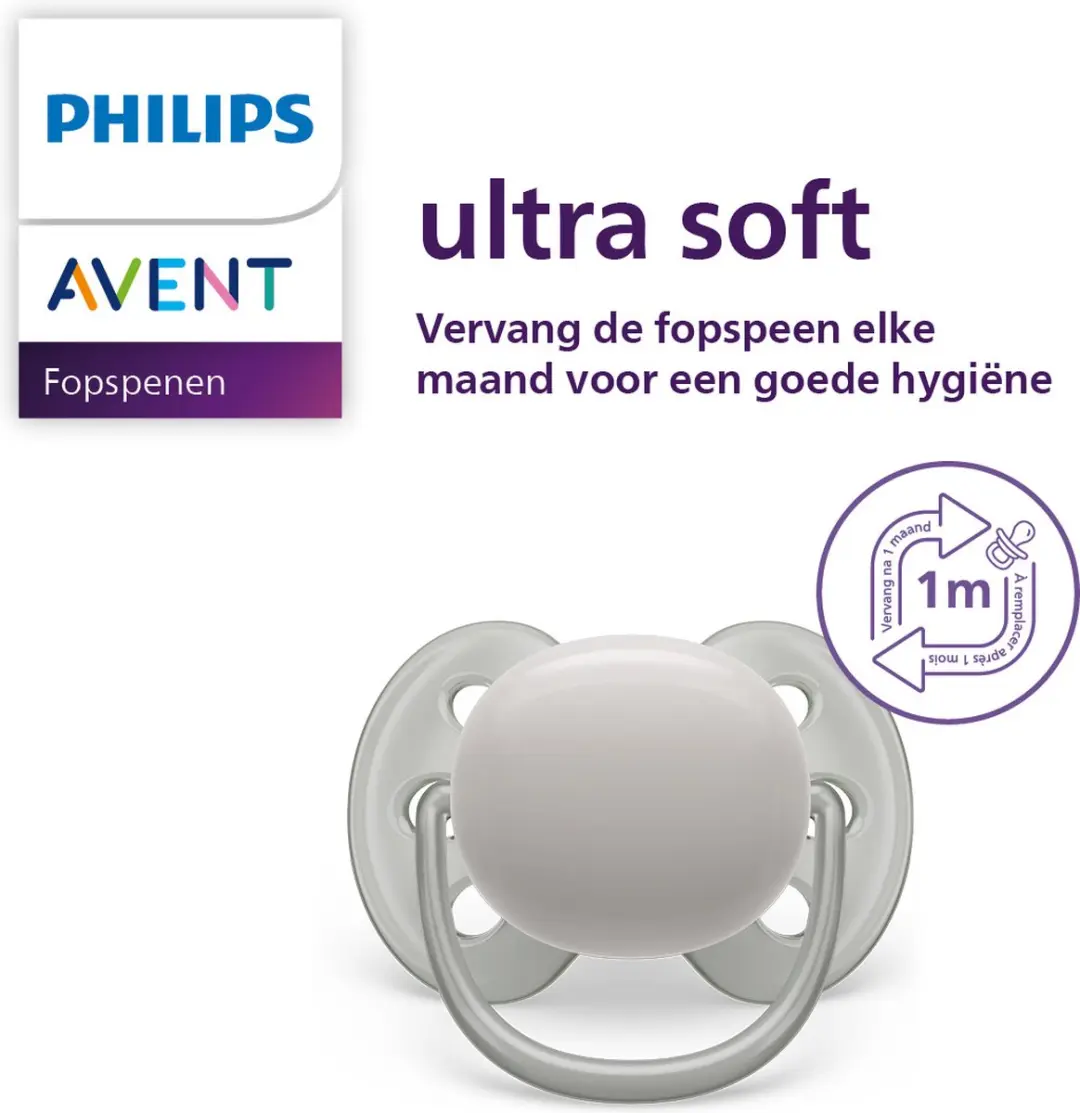 Philips Avent Ultra Soft Fopspeen SCF093/01 - 18+ Maanden - Groen/Rood - 2 Stuks