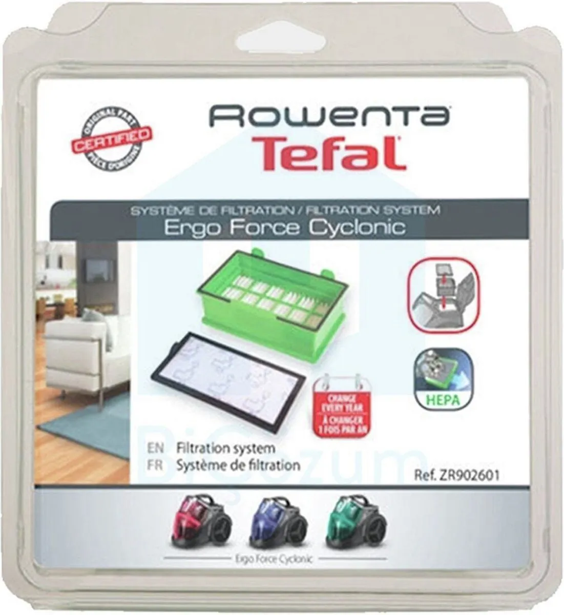 Seb Tefal Calor Moulinex part ZR902601 filtre hepa+filtre la