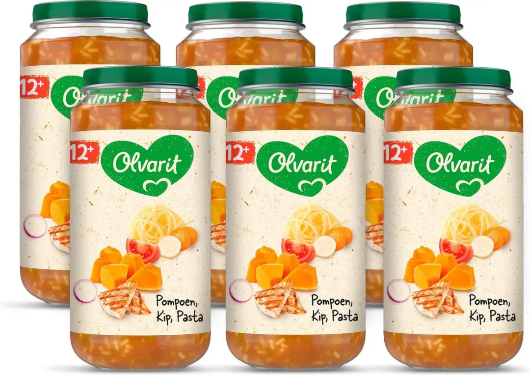 Olvarit Babymaaltijd 12+ Pompoen Kip Pasta