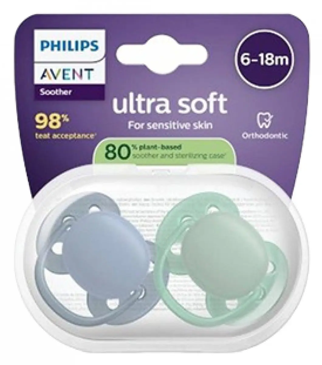 Philips Avent Ultra Soft 2 Orthodontische Fopspenen 6-18 Maanden