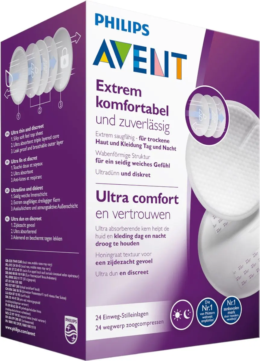 Philips Avent Zoogcompressen 24 Stuks - Wit