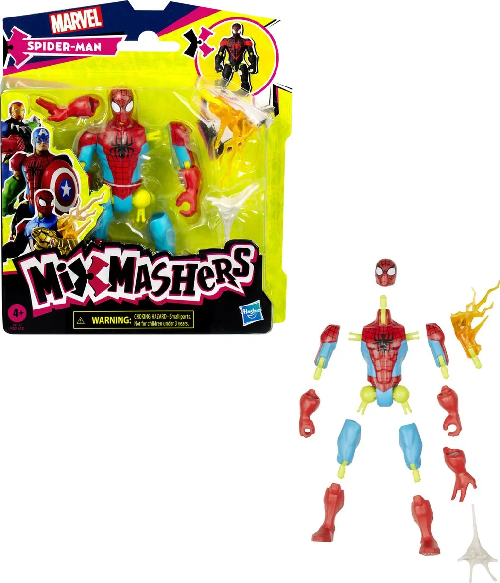 Hasbro MixMashers Marvel Spider-Man Mix & Match Actiefiguur - Multicolor